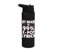 My Brain is 99% K-Pop Lyrics Stainless Steel Insulated Water Bottle