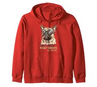 My Brain Is 99 Percent Pugly Thoughts And Snacks Funny Pug Zip Hoodie