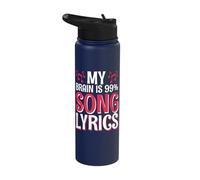 My Brain is 99% Song Lyrics Stainless Steel Insulated Water Bottle