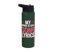 My Brain is 99% Song Lyrics Stainless Steel Insulated Water Bottle