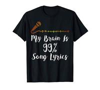My Brain is 99% Song Lyrics Vintage Microphone T-Shirt