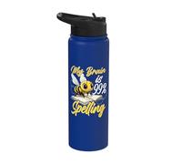 My Brain is 99% Spelling Word Game Genius Spelling Bee Stainless Steel Insulated Water Bottle