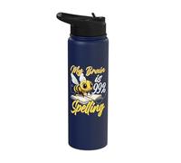 My Brain is 99% Spelling Word Game Genius Spelling Bee Stainless Steel Insulated Water Bottle