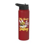 My Brain is 99% Spelling Word Game Genius Spelling Bee Stainless Steel Insulated Water Bottle