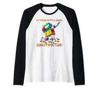 My Brain is Still Under Construction Master Builder Dabbing Raglan Baseball Tee