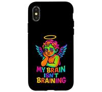 My Brain Isn't Braining Funny Tired Cherub Angel Case for iPhone X/XS