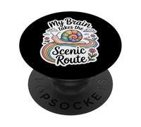 My Brain Takes The Scenic Route Funny Neurodivergent PopSockets Adhesive PopGrip