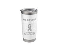 My Brain Technical PD Patients Parkinson's Disease Warrior Stainless Steel Insulated Tumbler