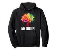 My Brain Tree Rainbow Splash Neurodivergent Adult Pullover Hoodie