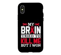 MY BRAIN TRIED TO KILL ME BUT I WON Ribbon Design Case for iPhone X/XS