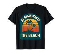 My Brain Wants The Beach Retro Sunset Summer Vacation T-Shirt