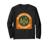 My Brain Wants to Go Camping Retro Outdoors Nature Lover Long Sleeve T-Shirt