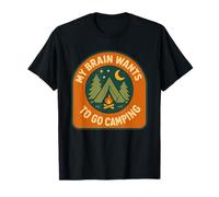My Brain Wants to Go Camping Retro Outdoors Nature Lover T-Shirt