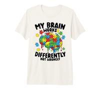 My Brain Works Differently Autism Awareness Drip Premium T-Shirt