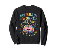 My Brain Works Just Fine Autism Awareness Puzzle Brain Sweatshirt