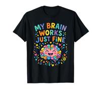 My Brain Works Just Fine Autism Awareness Puzzle Brain T-Shirt