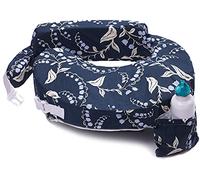 My Brest Friend Original Nursing Pillow, Breastfeeding, Pocket & Removable Slipcover, Navy Bluebells