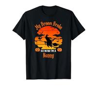 My Broom Broke Nanny Witch Halloween T-Shirt, Men, Black, Small