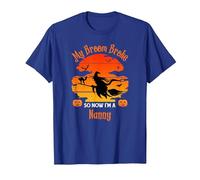 My Broom Broke Nanny Witch Halloween T-Shirt, Men, Royal Blue, XX-Large