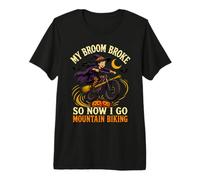 My Broom Broke Witch Mountain Biking Halloween MTB Premium T-Shirt