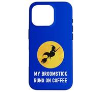 My Broomstick Runs On Coffee Flying Witch Caffeine Lover Case for iPhone 16 Pro