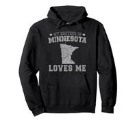 My Brother In Minnesota Loves Me America Vintage State Pullover Hoodie