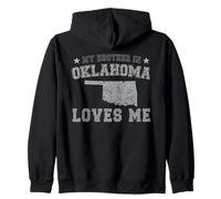 My Brother In Oklahoma Loves Me America Vintage State Zip Hoodie