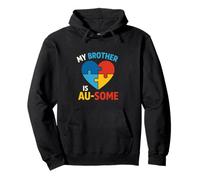 My Brother Is Au Some Puzzle Heart Autism Awareness Brother Pullover Hoodie