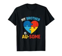 My Brother Is Au Some Puzzle Heart Autism Awareness Brother T-Shirt