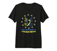 My Brother is Down Right Awesome World Down Syndrome Premium T-Shirt