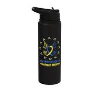 My Brother is Down Right Awesome World Down Syndrome Stainless Steel Insulated Water Bottle