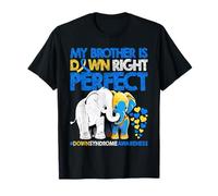 My Brother is Down Right Perfect Down Syndrome Awareness T21 T-Shirt