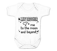 My Brother Loves Me to The Moon and Beyond Babygrow (12-18 Months, White)