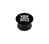 My Brother Walks With Me Memorial Angel Wings PopSockets Adhesive PopGrip