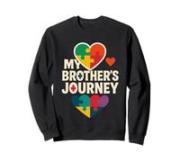 My Brother's Journey Puzzle Heart Autism Awareness Family Sweatshirt