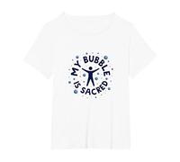 My Bubble is Sacred Not Friendly Do Not Touch Introvert T-Shirt, Women's Plus, White, 2X