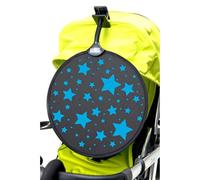 My Buggy Buddy Sunshade for Pram/ Car Seat, Universal Fit Parasol, UPF 50+ Protection, Easy Fold Away/ Pop Open, 34 cm Diameter, Blue Stars