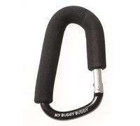 My Buggy Buddy Clip, Hook or Carabiner for Pram/ Stroller/ Pushchair, Foam Coating to Prevent Damage, Can Hold Up To 4 kgs, Black