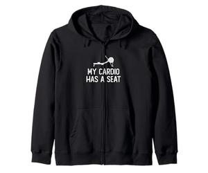 My Cardio Has A Seat Funny Rowing Machine Ergometer A Rower Zip Hoodie