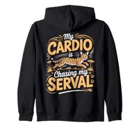 My Cardio Is Chasing My Serval Wild Cat Zip Hoodie