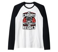 My Cardio Just Kettlebells and Regret Strength Gym Fitness Raglan Baseball Tee