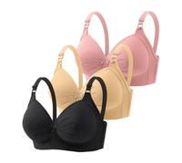 My Cart Show Women's Bra Front Closure Floral Lace Comfortable Hold Underwired T-Shirt Bralette Soft Wireless Everyday Sportswear Women's Set Fitness, Brick Red, 20