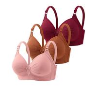 My Cart Show Women's Bra Front Closure Floral Lace Comfortable Hold Underwired T-Shirt Bralette Soft Wireless Everyday Sportswear Women's Set Fitness, Light purple, 14