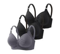 My Cart Show Women's Bra Front Closure Floral Lace Comfortable Hold Underwired T-Shirt Bralette Soft Wireless Everyday Sportswear Women's Set Fitness, Light green, 22