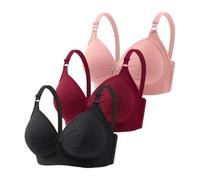 My Cart Show Women's Bra Front Closure Floral Lace Comfortable Hold Underwired T-Shirt Bralette Soft Wireless Everyday Sportswear Women's Set Fitness, Dark green, 18