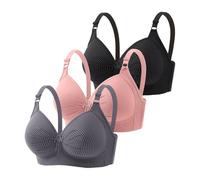 My Cart Show Women's Bra Front Closure Floral Lace Comfortable Hold Underwired T-Shirt Bralette Soft Wireless Everyday Sportswear Women's Set Fitness, navy, 18