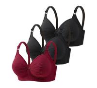 My Cart Show Women's Bra Front Closure Floral Lace Comfortable Hold Underwired T-Shirt Bralette Soft Wireless Everyday Sportswear Women's Set Fitness, purple, 22
