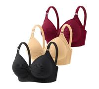 My Cart Show Women's Bra Front Closure Floral Lace Comfortable Hold Underwired T-Shirt Bralette Soft Wireless Everyday Sportswear Women's Set Fitness, Green, 14