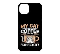 My Cat And Coffee Are My Personality Humor Case for iPhone 14 Plus