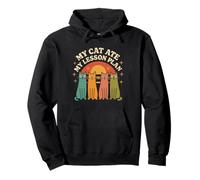 My Cat Ate My Lesson Plans Funny Teacher Cats 50s 60s Style Pullover Hoodie